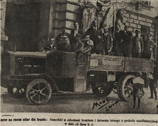 Агітаційний автомобіль львівських митців-волонтерів, Nowości Illustrowane, 1920 р.