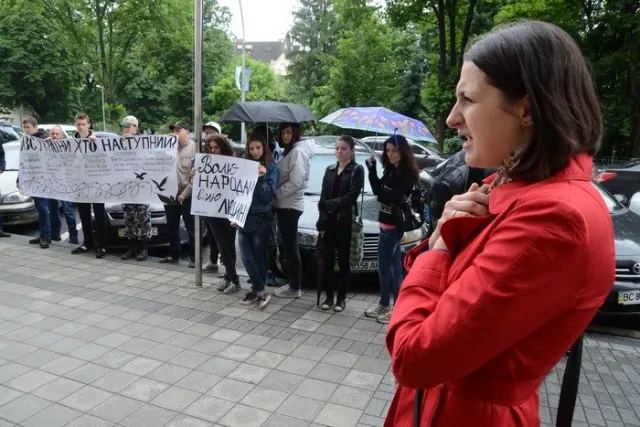 У Львові від МЗС вимагали визволити затриманих у Криму Cенцова та Кольченка (Фото) + (Відео) — фото 4